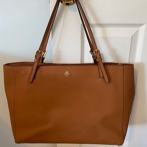 Tory Burch Emerson Saffiano Leather Buckle Tote